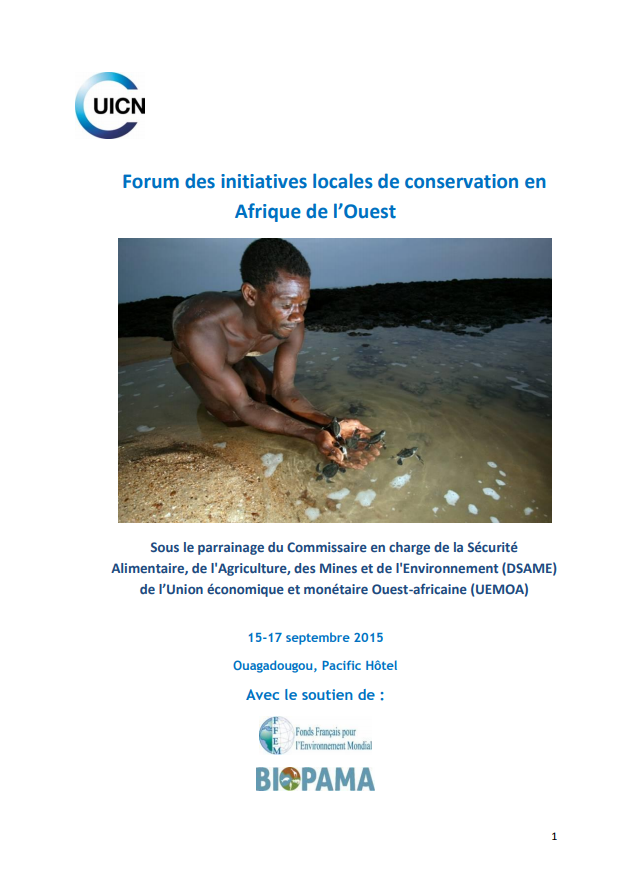 Rapport final du Forum 2015 sur les Initiatives locales de conservation en Afrique de l'Ouest